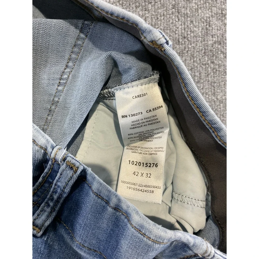 Lee Extreme Motion Athletic Fit Tapered Leg Jeans 42x32 Stretch Blue Denim